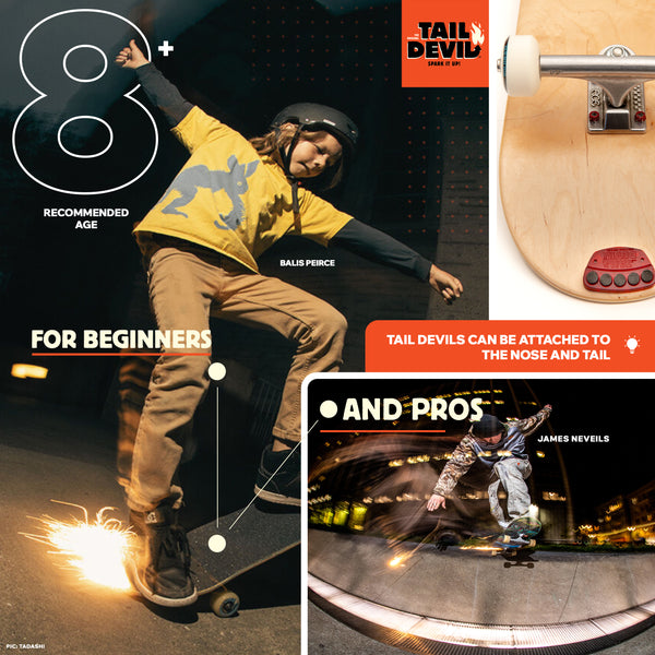 Tail Devil skateboard spark plate