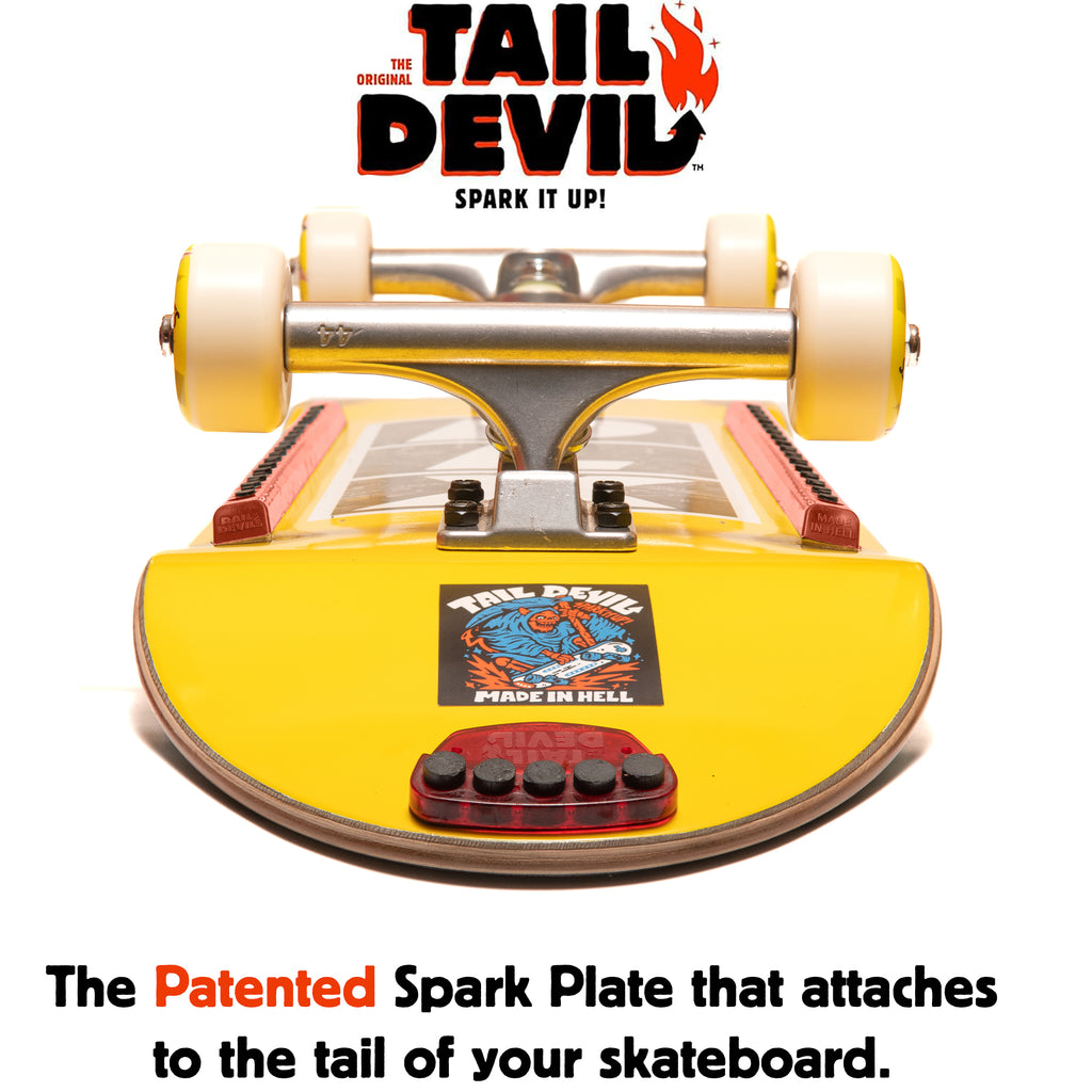 Skateboard Spark Plate - Flint Attachment Creates Sparks When Dragging Tail