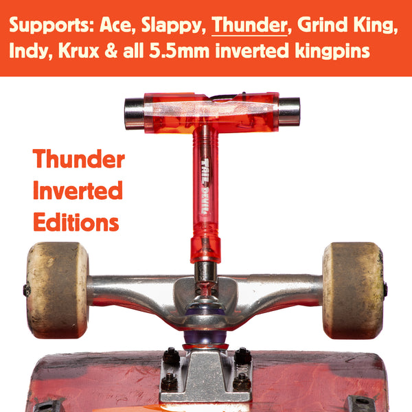 Tail Devil T-Tool and Hex Devil bit adjusting Thunder Inverted Edition skateboard trucks